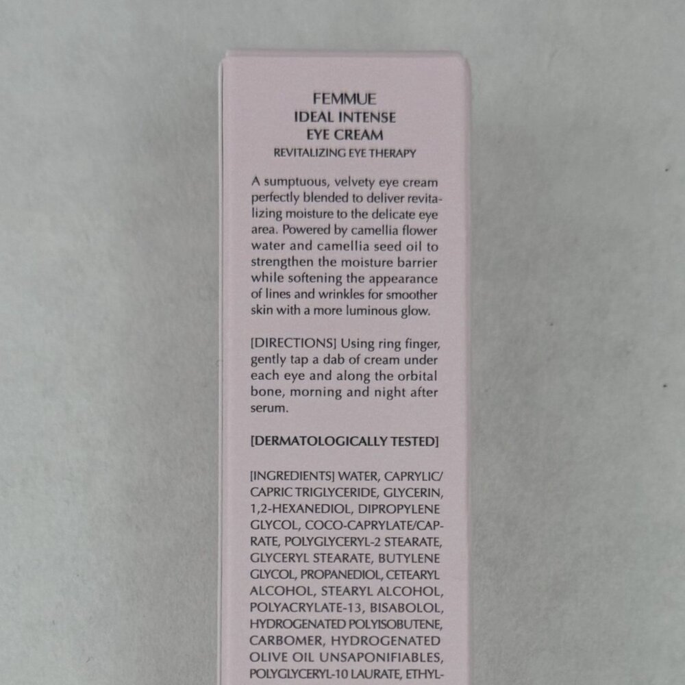Femmue Ideal Intense Eye Cream 20g Anti-Aging Hydrating Reduces Puffiness NEW - Picture 4 of 7